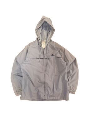Adidas‎ Vintage Windbreaker Jacket Light Blue Full Zip Hooded Mens Small